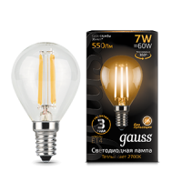 Лампа Gauss LED Fil Gl E14 7W 2700K