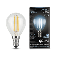 Лампа Gauss LED Fil Gl E14 7W 4100K