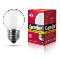Лампа шар Camelion 40/D/FR/E27 (мат)
