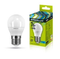 Лампа Ergolux LED-G45-7W-E27-4K (Шар)