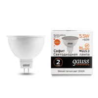 Лампа Gauss LED Elem 5.5W GU5.3 3000K