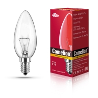 Лампа свеча Camelion 40/B/CL/E14 (проз)