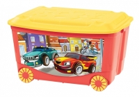 Ящик для игрушек на колесах ММ красныи