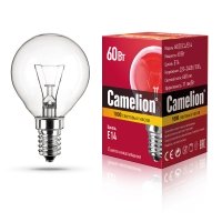 Лампа шар Camelion 60/D/CL/E14 (проз)
